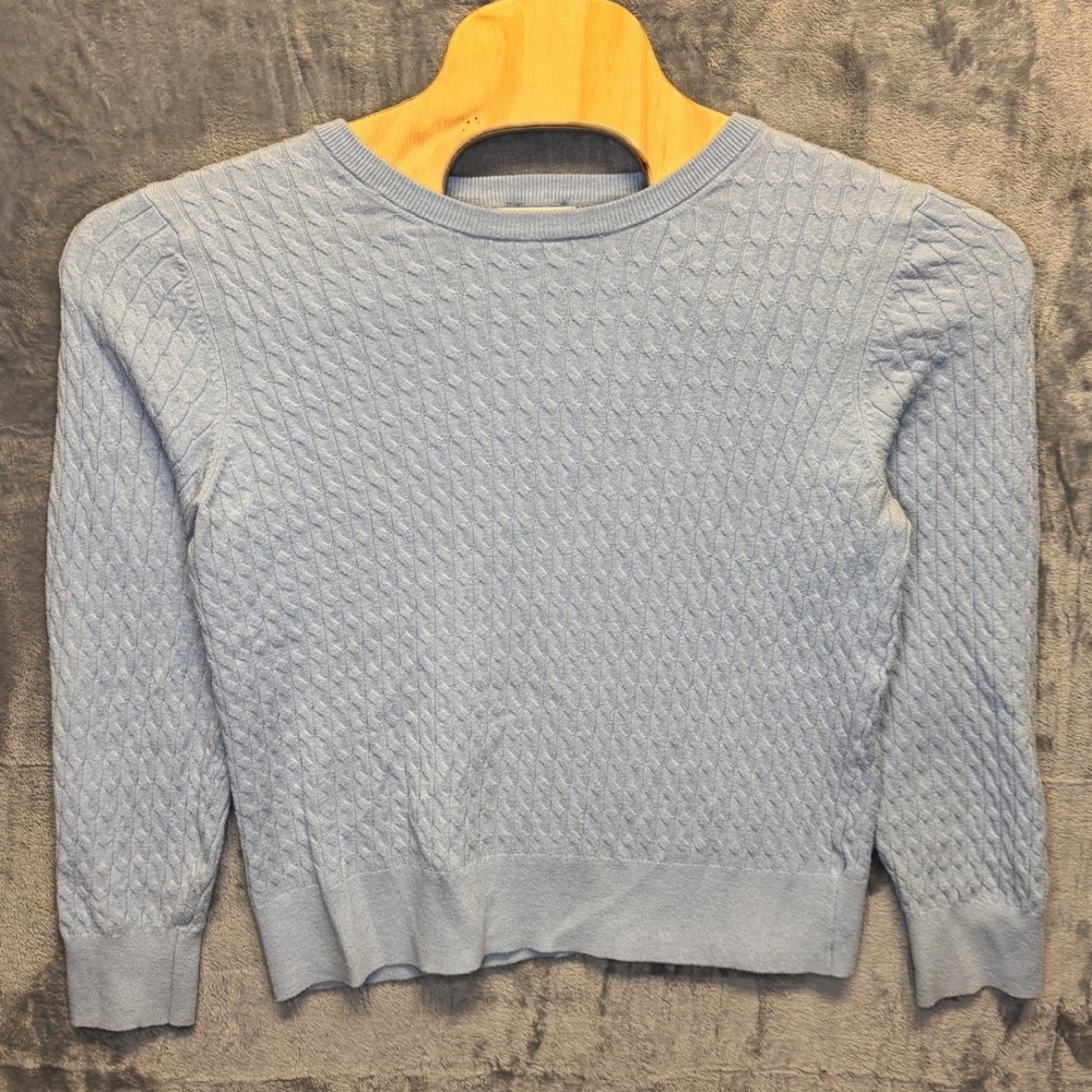 2122 | Old Navy Cottagecore SoSoft Lite Cable Knit Preppy Sweater Blue Women XL